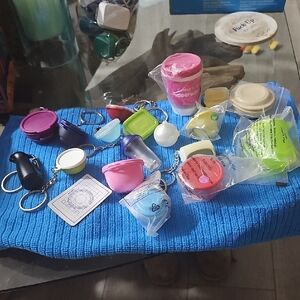 Tupperware Mini Keychain Set - Pink, Purple, Blue, Green